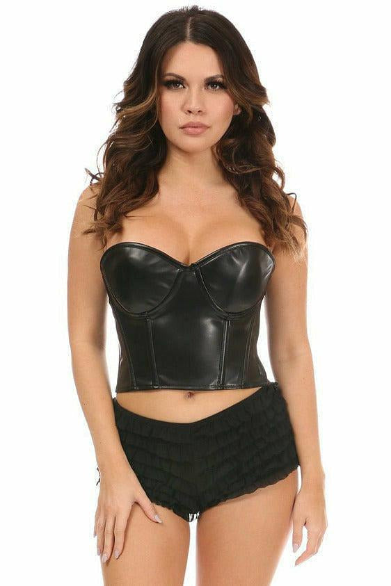 Lavish Faux Leather Underwire Bustier-Daisy Corsets