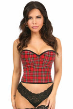 Lavish Red Plaid Underwire Bustier-Daisy Corsets