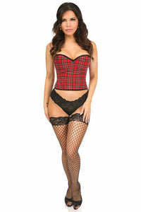 Lavish Red Plaid Underwire Bustier-Daisy Corsets