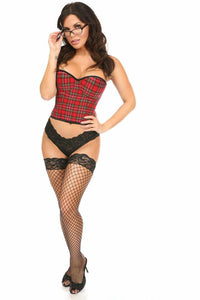 Lavish Red Plaid Underwire Bustier-Daisy Corsets