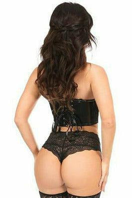 Lavish Black Patent Short Bustier Top-Daisy Corsets