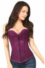 Lavish Magenta Lace Overbust Corset w/Zipper-Daisy Corsets