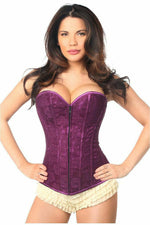 Lavish Magenta Lace Overbust Corset w/Zipper-Daisy Corsets