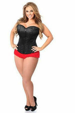 Lavish Black Sweetheart Front Zipper Corset-Daisy Corsets