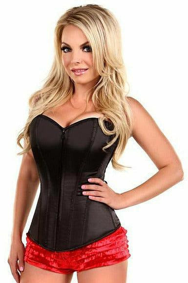 Lavish Black Sweetheart Front Zipper Corset-Daisy Corsets