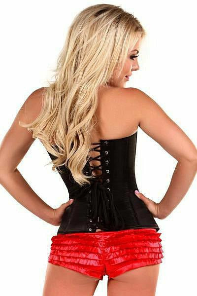 Lavish Black Sweetheart Front Zipper Corset-Daisy Corsets