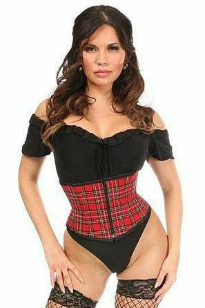 Lavish Red Plaid Mini Cincher-Daisy Corsets