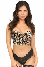 Lavish Velvet Leopard Print Underwire Short Bustier-Daisy Corsets