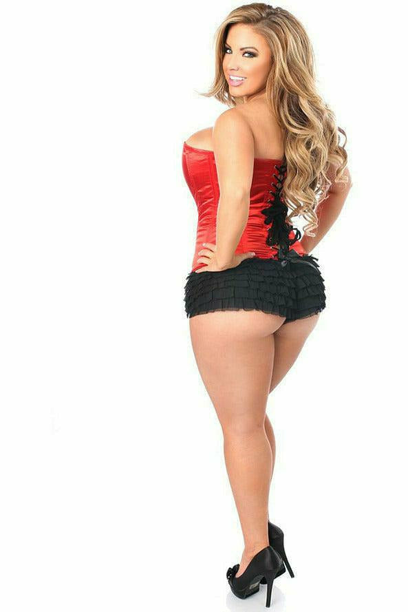 Lavish Red Sweetheart Front Zipper Corset-Daisy Corsets