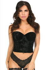 Lavish Black Velvet Underwire Bustier-Daisy Corsets