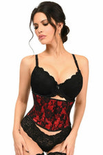 Lavish Red w/Black Lace Overlay Mini Cincher-Daisy Corsets