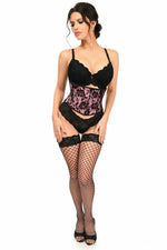 Lavish Pink w/Black Lace Overlay Mini Cincher-Daisy Corsets