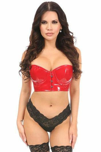 Lavish Red Patent PVC Underwire Short Bustier-Daisy Corsets