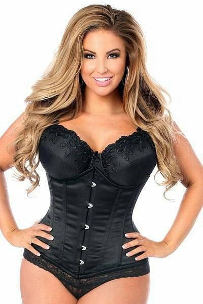 Lavish Black Satin Underbust Corset-Daisy Corsets