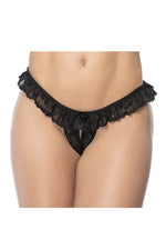 Mapale Lace Peek-A-Boo Panty Color Black-Mapale