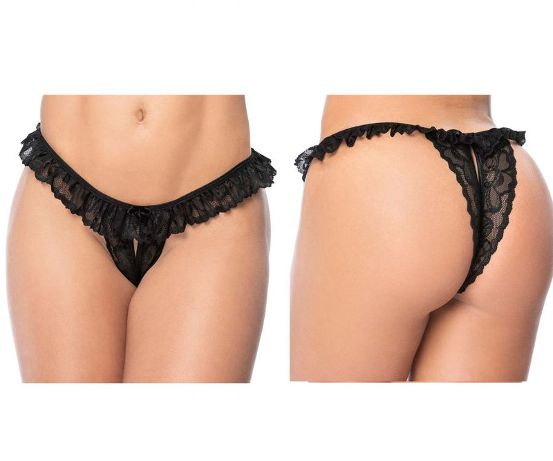 Mapale Lace Peek-A-Boo Panty Color Black-Mapale