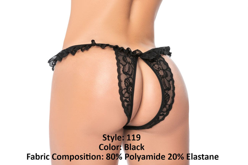 Mapale Lace Peek-A-Boo Panty Color Black-Mapale