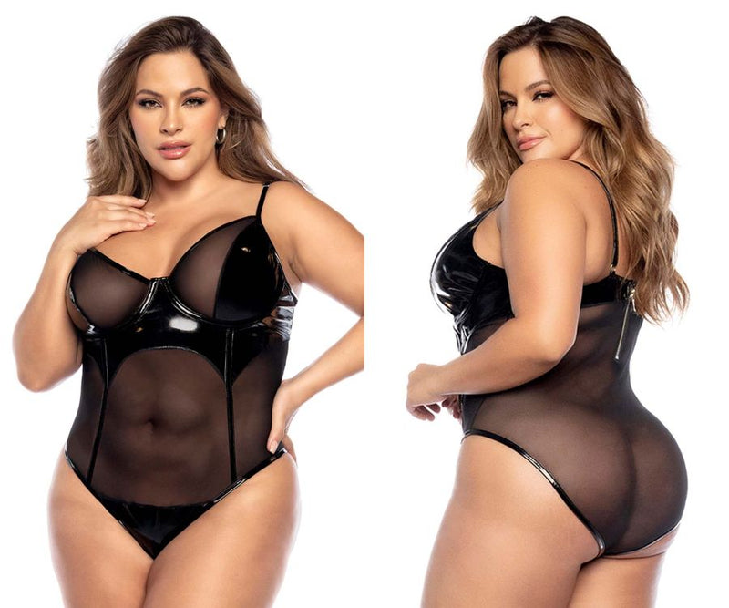 Mapale Curvy Size Bodysuit Color Wet Black-Mapale