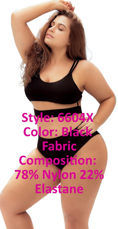 Mapale Curvy Size Two Piece Swimsuit Color Black-Mapale