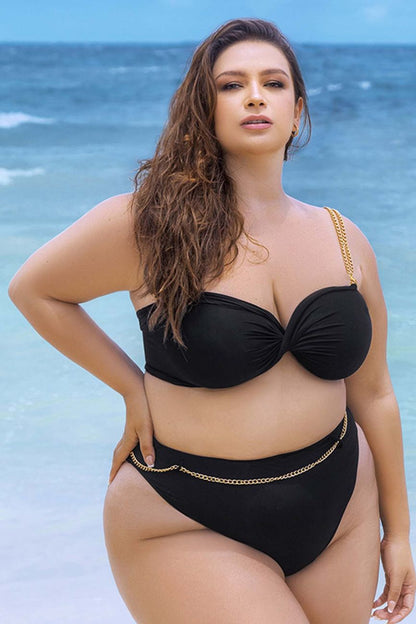 Mapale Curvy Size Two Piece Swimsuit Color Black-Mapale