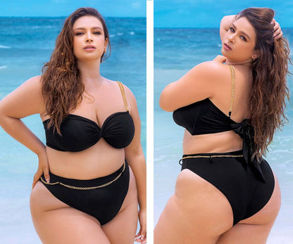 Mapale Curvy Size Two Piece Swimsuit Color Black-Mapale