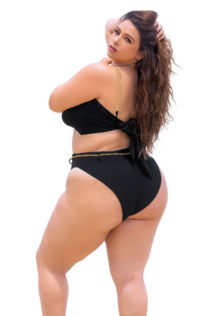 Mapale Curvy Size Two Piece Swimsuit Color Black-Mapale