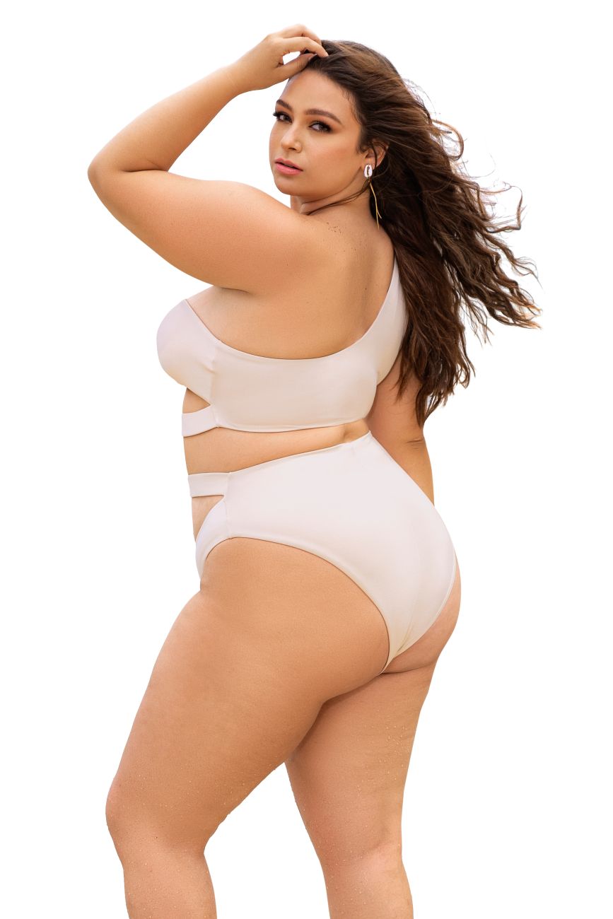Mapale Curvy Size Two Piece Swimsuit Color Shimmery Ivory – Unspoken Fashion