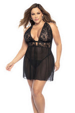 Mapale Curvy Size Babydoll Color Black-Mapale