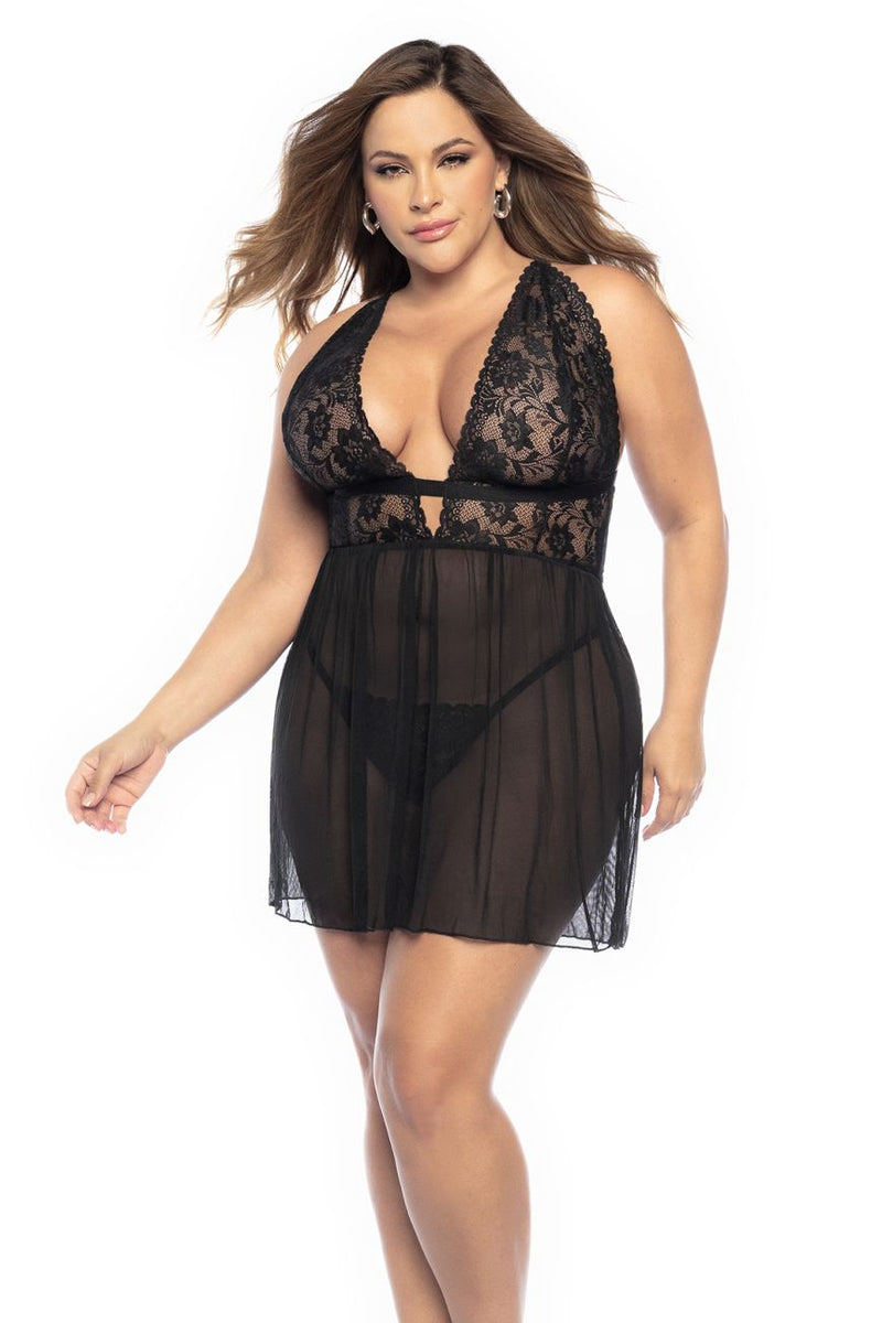 Mapale Curvy Size Babydoll Color Black-Mapale