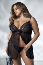 Mapale Curvy Size Babydoll Color Black-Mapale