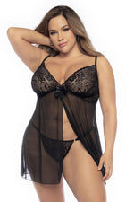 Mapale Curvy Size Babydoll Color Black-Mapale