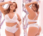 Mapale Curvy Size Two Piece Lingerie Set Color White-Mapale