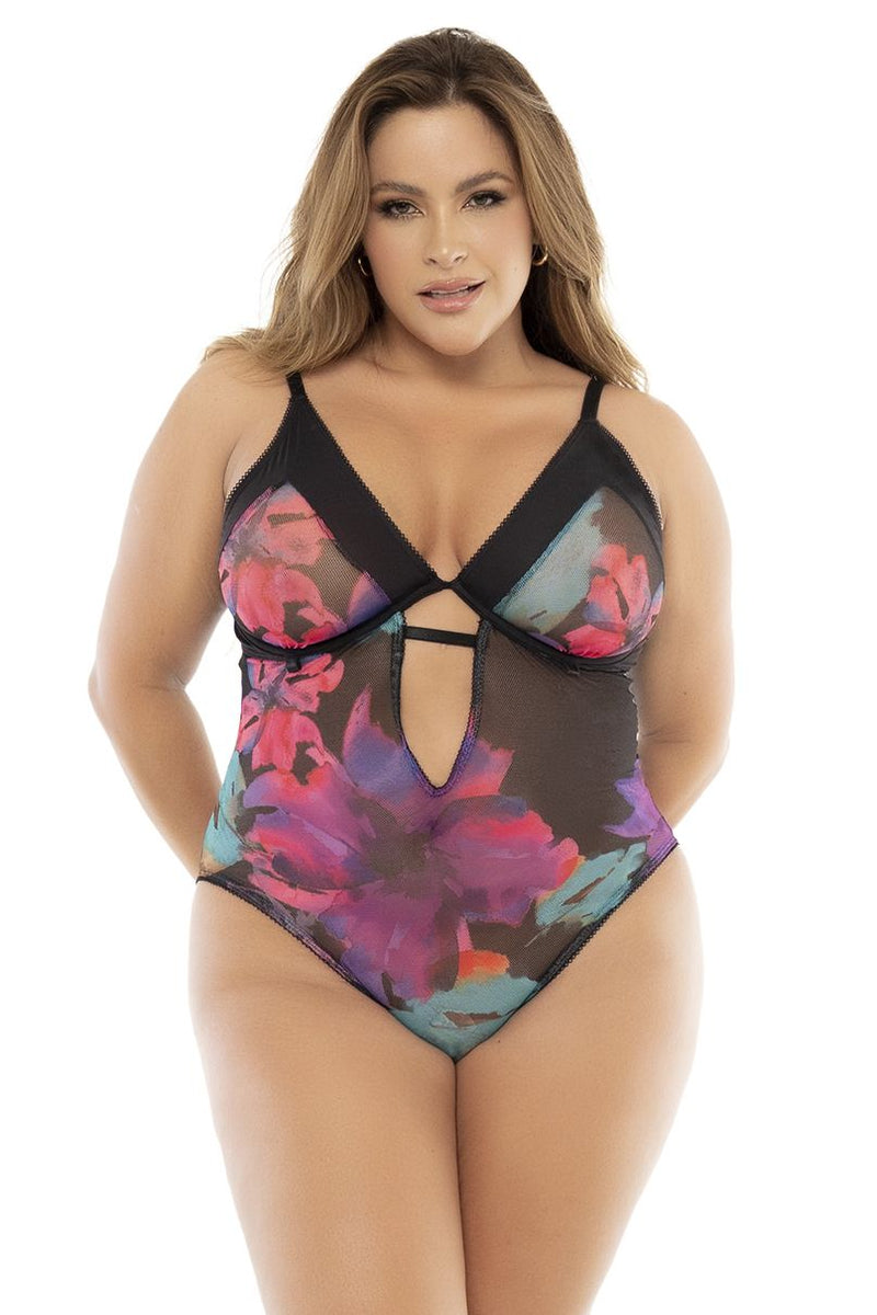 Mapale Curvy Size Teddy Color Dream Flower Print-Mapale