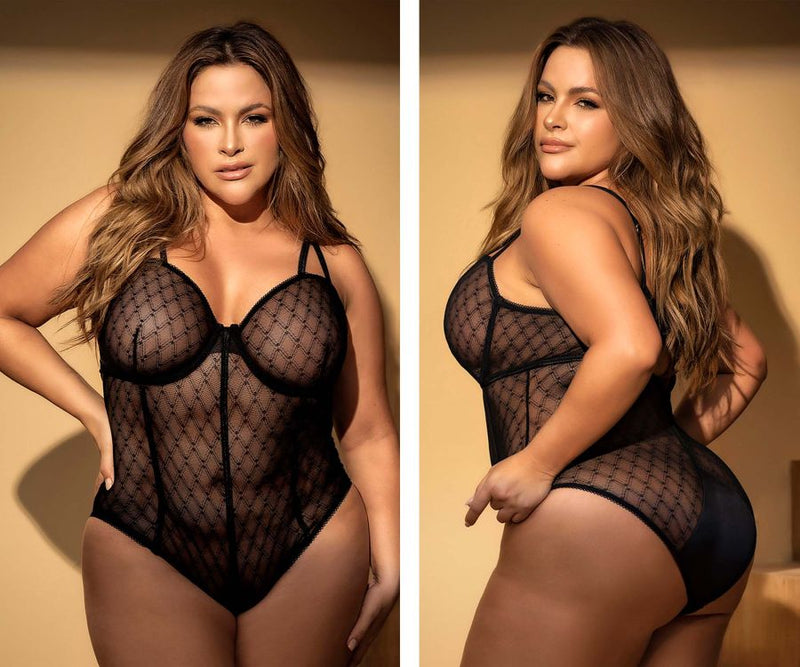 Mapale Curvy Size Bodysuit Color Black-Mapale