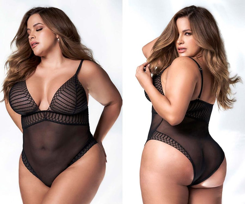 Mapale Curvy Size Bodysuit Color Black-Mapale