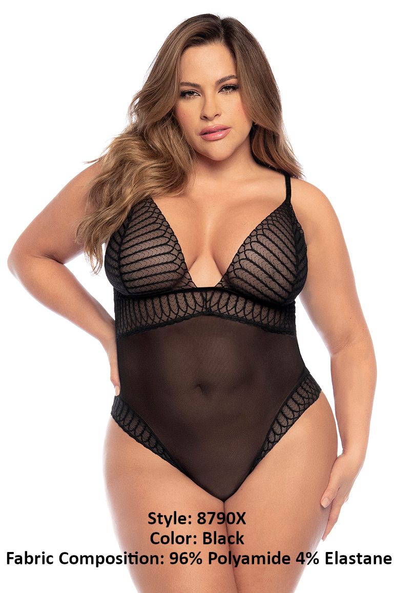 Mapale Curvy Size Bodysuit Color Black-Mapale