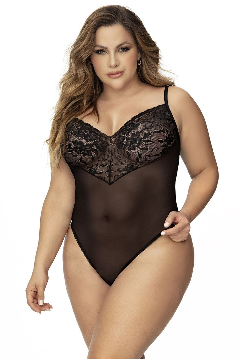 Mapale Curvy Size Bodysuit Color Black-Mapale