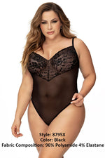 Mapale Curvy Size Bodysuit Color Black-Mapale