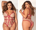 Mapale Curvy Size Teddy Color Nude-Red-Mapale