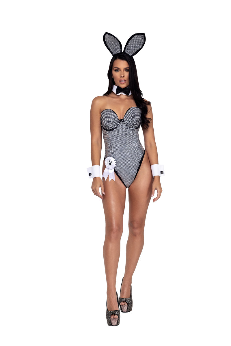 8PC Playboy Rhinestone Bunny Costume-Roma Costume