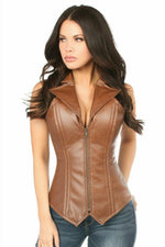 Top Drawer Faux Leather Steel Boned Corset-Daisy Corsets