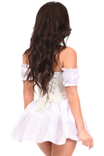 Top Drawer Steel Boned White Brocade & Taffeta Corset Dress-Daisy Corsets