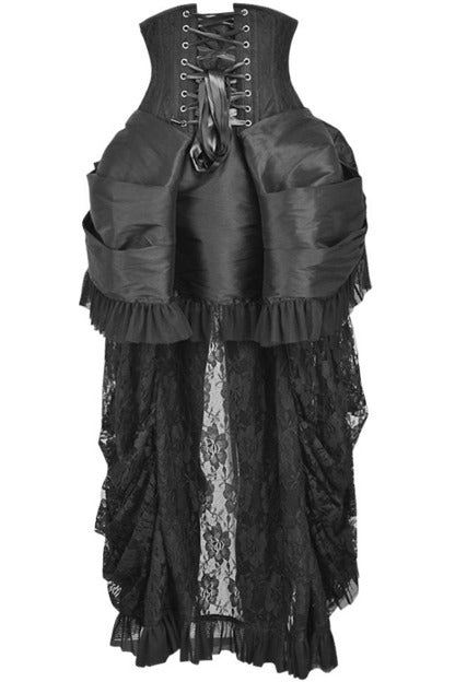 Top Drawer Steel Boned Black Lace Victorian Bustle Underbust Corset Dress-Daisy Corsets