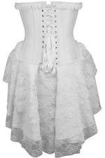 Top Drawer Steel Boned Strapless White Lace Victorian Corset Dress-Daisy Corsets