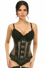 Top Drawer Steel Boned Fishnet Under Bust Corset-Daisy Corsets