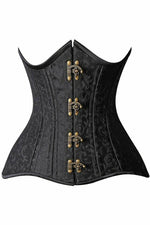 Top Drawer CURVY Brocade Double Steel Boned Under Bust Corset-Daisy Corsets