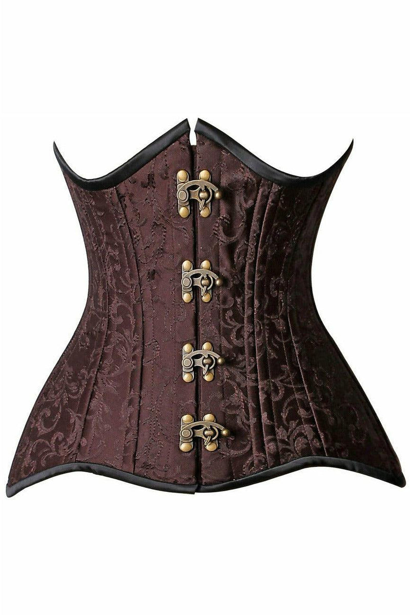 Top Drawer CURVY Brocade Double Steel Boned Under Bust Corset-Daisy Corsets