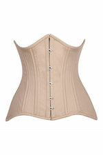 Top Drawer CURVY Nude Cotton Double Steel Boned Underbust Waist Cincher Corset-Daisy Corsets