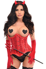 Top Drawer 4 PC Red Pin-Up Devil Corset Costume-Daisy Corsets