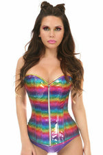 Top Drawer Rainbow Glitter Steel Boned Corset-Daisy Corsets